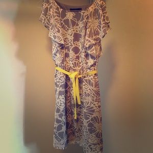 Gray floral print dress